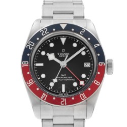 Pre-owned Tudor Black Bay Gmt GMT Automatic Chronometer Black Dial Men's Watch 79830