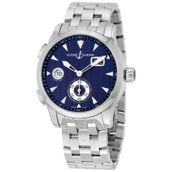 Pre-owned Ulysse Nardin Dual Time Blue Dial Automatic Men's Watch 3343-126LE-7/93