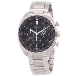 Interlocking G Chronograph Quartz Black Dial Men's Watch YA142316