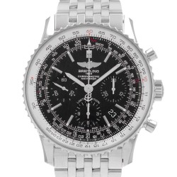 Pre-owned Breitling Navitimer Chronograph Automatic Chronometer Black Dial Men's Watch AB01211Y