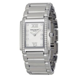 Pre-owned Patek Philippe Twenty~4 Diamond White Dial Ladies Watch 4910-10A-011