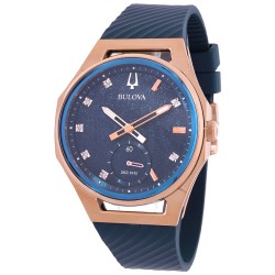 Curv Quartz Diamond Blue Dial Ladies Watch 97P174