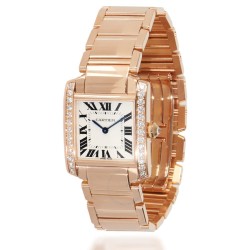 Pre-owned Cartier Tank De Cartier Quartz Diamond Silver Dial Ladies Watch WJTA0023