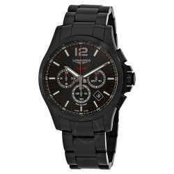 Conquest V.H.P. Chronograph Black Carved Dial Men's Watch L37272566