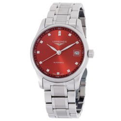 Master Automatic Diamond Orange Dial Ladies Watch L2.357.4.08.6