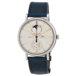 Portofino Complete Calendar Automatic Moon Phase Silver Dial Men's Watch IW359001