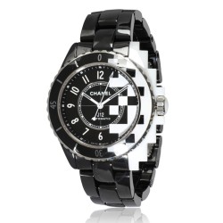Pre-owned Chanel J-12 Automatic Chronometer Crystal Black Dial Unisex Watch H7988
