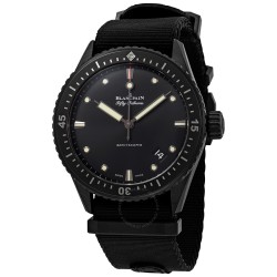 Pre-owned Blancpain Fifty Fathoms Black Dial Men's Watch 5000-0130-NABA