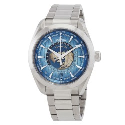 Seamaster World Time GMT Automatic Chronometer Summer Blue Dial Men's Watch 220.10.43.22.03.002