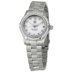 Pre-owned Tag Heuer Aquaracer Diamond White Mother of Pearl Diamond Dial Ladies Watch WAF1313.BA0819