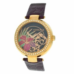 Mystique Hibiscus Quartz Diamond Black Dial Ladies Watch I9Q81D9HI S702