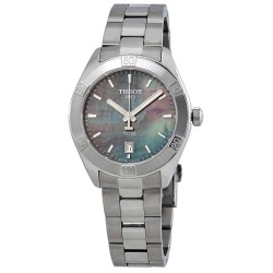 PR 100 Sport Chic Black Mother of Pearl Dial Ladies Watch T101.910.11.121.00