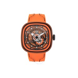 PS-Colored Carbon Automatic Day-Night Orange Dial Men's Watch PS3/03