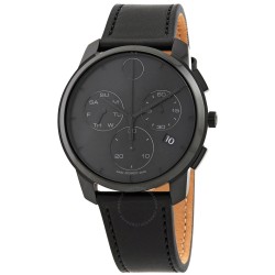 Bold Thin Chronograph Quartz Black Dial Men's Watch 3600835