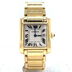 Pre-owned Cartier Tank Francaise Quartz Silver Dial Ladies Watch W50014N2