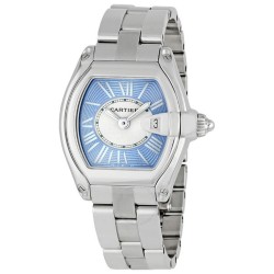 Pre-owned Cartier Roadster Blue and White Dial Ladies Watch W62053V3