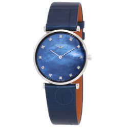 La Grande Classique Quartz Diamond Blue Mother of Pearl Dial Ladies Watch L4.512.4.81.2