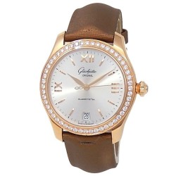 Pre-owned Glashutte Lady Serenade Diamond Silver Dial Ladies Watch 39-22-04-11-44