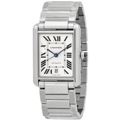 Pre-owned Cartier Tank Silver Dial Men's Watch WSTA0053