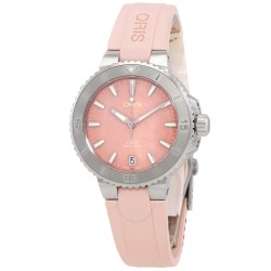 Open Box - Oris Aquis Date Automatic Pink Mother of Pearl Dial Unisex Watch 01 733 7770 4158-07 4 18 66FC