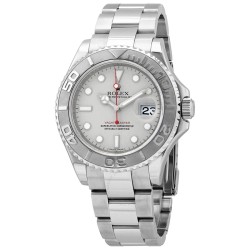 Pre-owned Rolex Oyster Perpetual Yacht-Master Steel with Platinum Men's Watch 16622