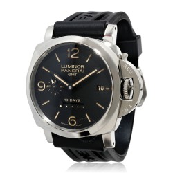 Pre-owned Panerai Luminor 1950 10 Days Gmt GMT Black Dial Men's Watch PAM00533