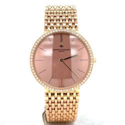 Pre-owned Vacheron Constantin Classic Hand Wind Diamond Pink Dial Ladies Watch 33593/454