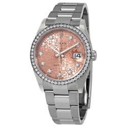 Pre-owned Rolex Datejust Diamond Pink Jubilee Dial Unisex Watch 126284PJDO